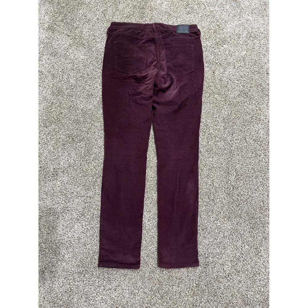True Religion Burgundy Corduroy Slim Fit Pants Womens 29‎ Plum Purple Stretch - Picture 2 of 9